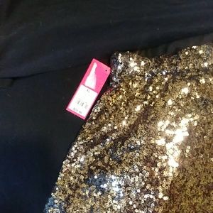 Gold sequin skater skirt